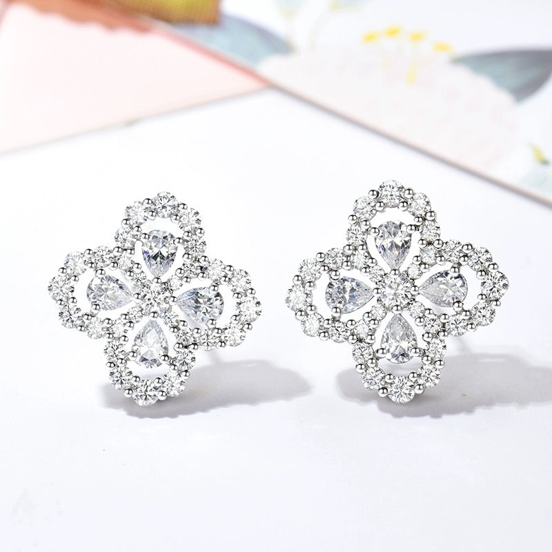 [Lumi Jewels]BOUCLES D'OREILLES CRÉOLES MOTIF COMPLET DIAMANT 16MM