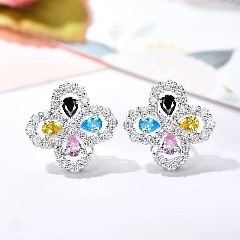 [Lumi Jewels]BOUCLES D'OREILLES CRÉOLES MOTIF COMPLET DIAMANT 16MM