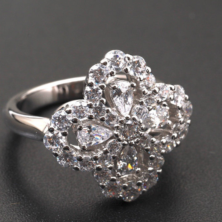 [Lumi Jewels]LOOP RING FULL MOTIF DIAMOND 16MM SILVE