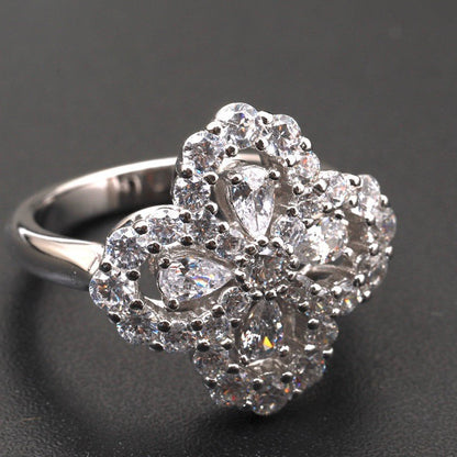[Lumi Jewels]LOOP RING FULL MOTIF DIAMOND 16MM SILVE