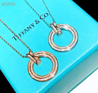 [Lumi Jewelry]T1 CIRCLE DIAMOND PAVED MEDIUM NECKLACE