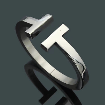 [Lumi Jewelry]T SQUARE OPEN BRACELET