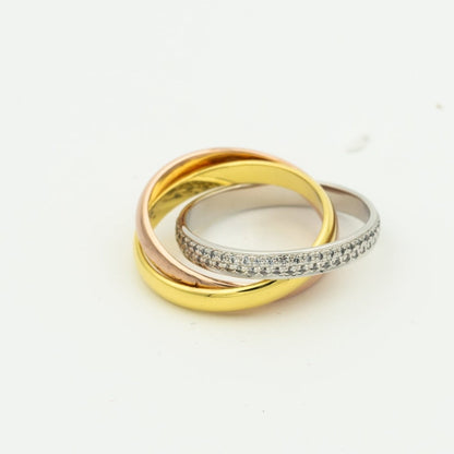 [Lumi Jewels]BAGUE TRINITÉ OR OR ROSE ARGENT DIAMANTS