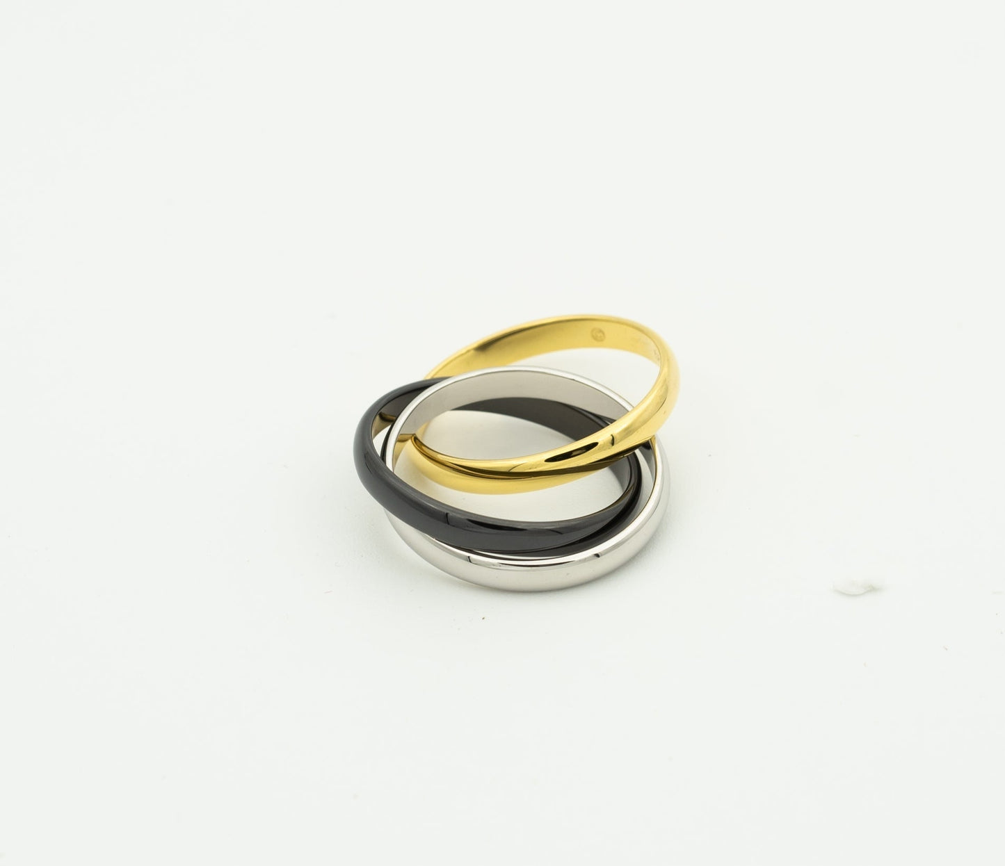 [Lumi Jewels]BAGUE TRINITÉ NOIR OR ARGENT