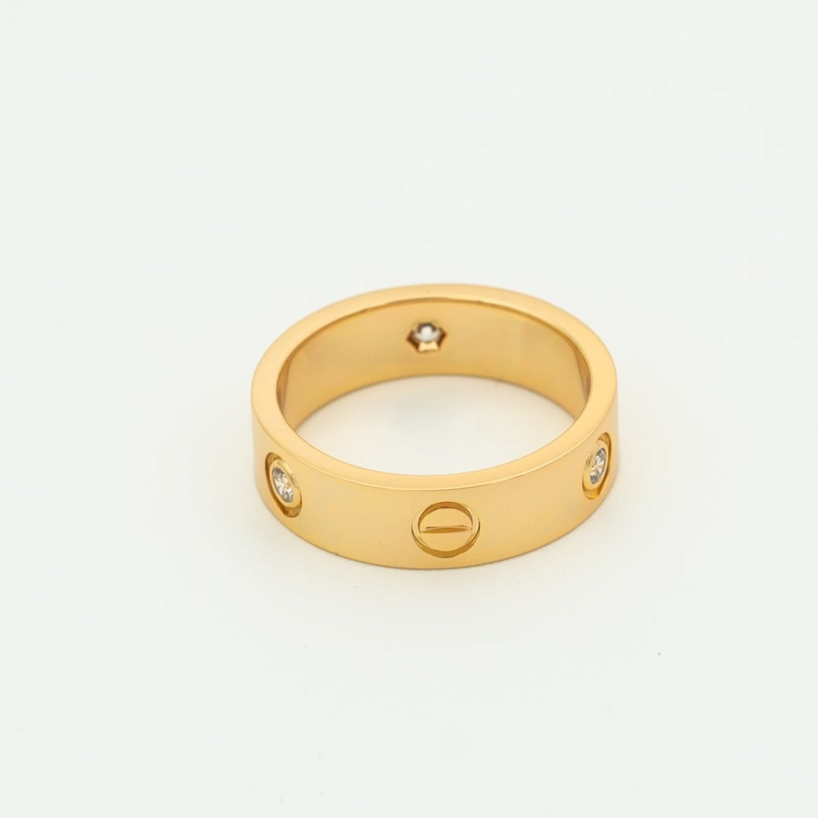 [Lumi Jewels]BAGUE LOVE 5.5MM 3 DIAMANTS OR ROSE