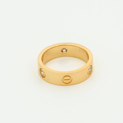 [Lumi Jewels]BAGUE LOVE 5.5MM 3 DIAMANTS OR ROSE