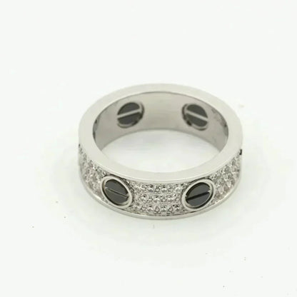[Lumi Jewels]BAGUE LOVE 5.5MM DIAMANTS PAVÉS CÉRAMIQUE
