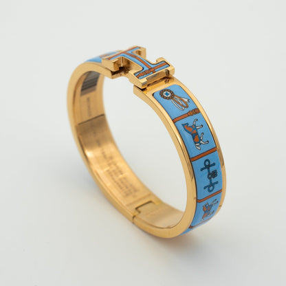 [Lumi Jewels]BRACELET H OR ROSE CÉRAMIQUE BLEUE
