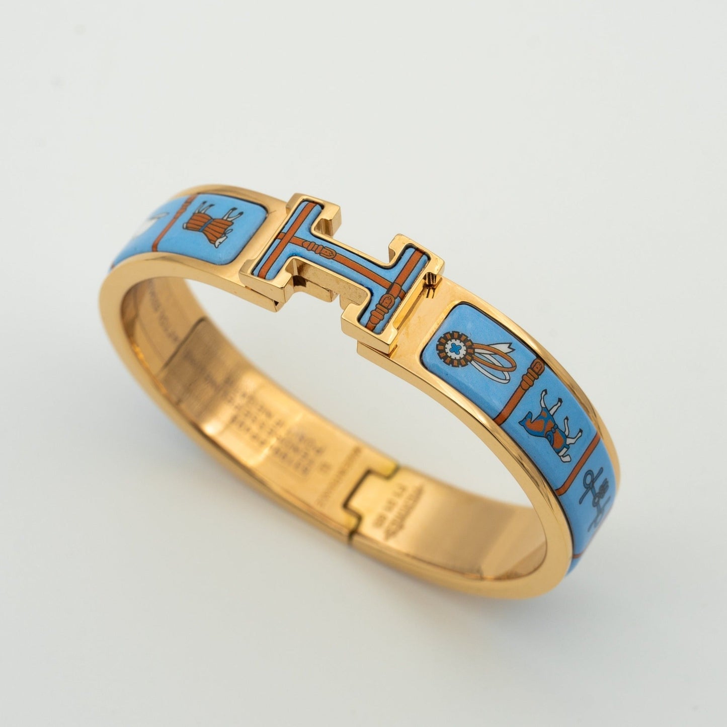 [Lumi Jewels]BRACELET H OR ROSE CÉRAMIQUE BLEUE