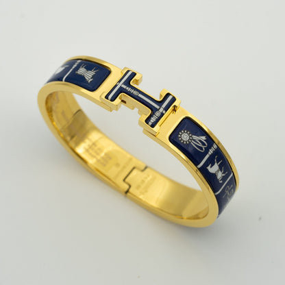 [Lumi Jewels]BRACELET H EN CÉRAMIQUE BLEUE
