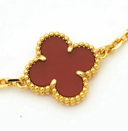 [Lumi Jewels]CLOVER  5 MOTIFS CARNELIAN GOLD BRACELET