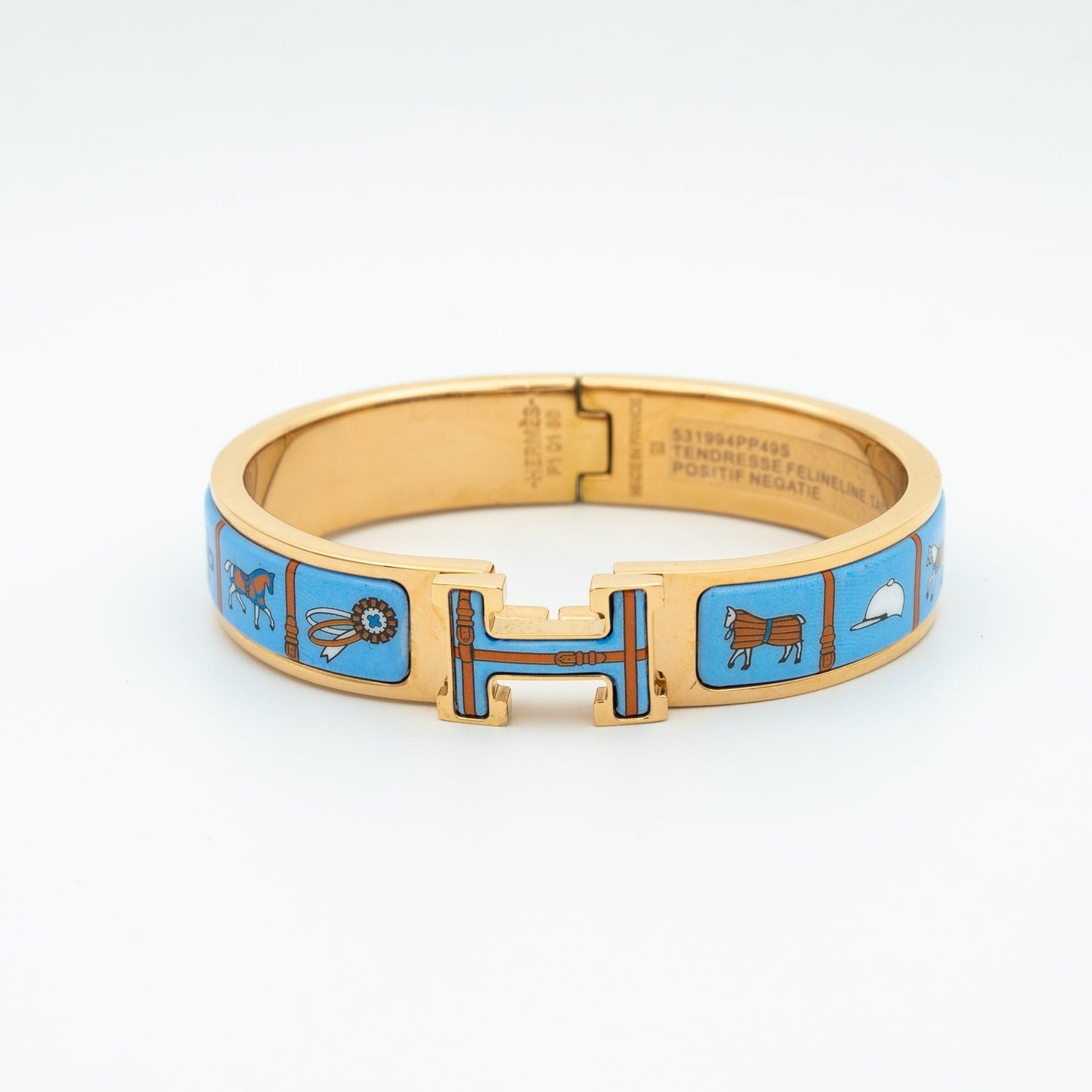 [Lumi Jewels]BRACELET H OR ROSE CÉRAMIQUE BLEUE