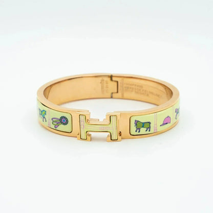 [Lumi Jewels]BRACELET OR ROSE H CÉRAMIQUE CRÈME