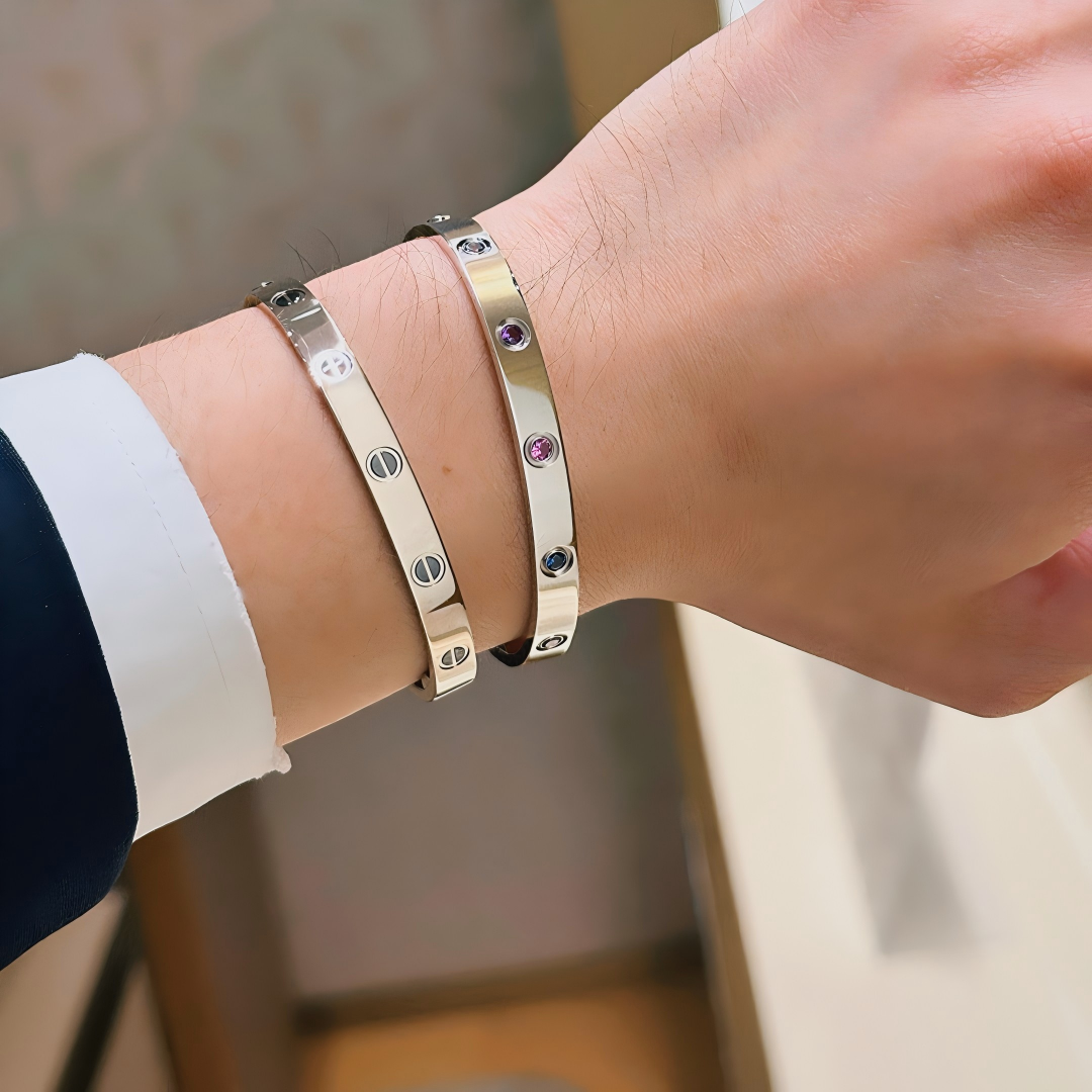[LumiJewelry]2026 RAINBOW LOVE BRACELET 6.1MM  10 DIAMONDS