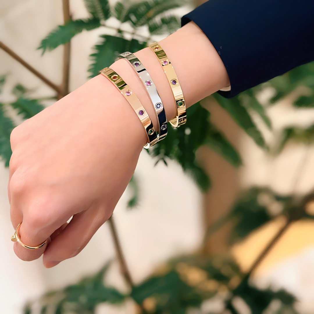 [LumiJewelry]2026 RAINBOW LOVE BRACELET 6.1MM  10 DIAMONDS