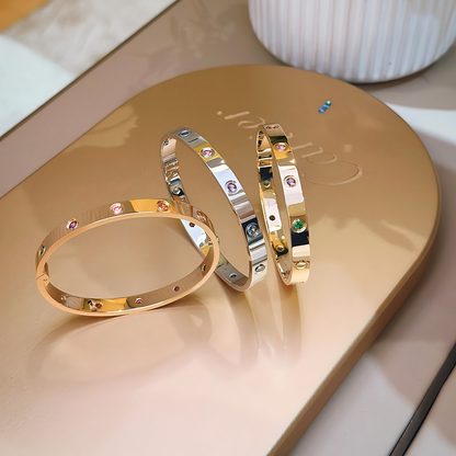 [LumiJewelry]2026 RAINBOW LOVE BRACELET 6.1MM  10 DIAMONDS