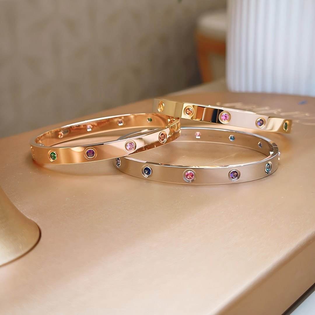 [LumiJewelry]2026 RAINBOW LOVE BRACELET 6.1MM  10 DIAMONDS