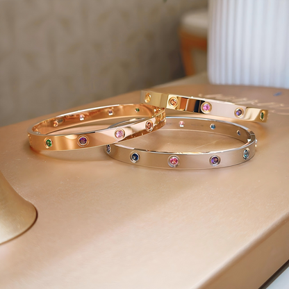 [LumiJewelry]2026 RAINBOW LOVE BRACELET 6.1MM  10 DIAMONDS