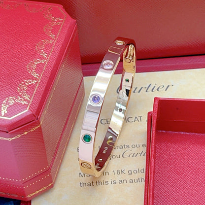 [LumiJewelry]2026 RAINBOW LOVE BRACELET 6.1MM  10 DIAMONDS