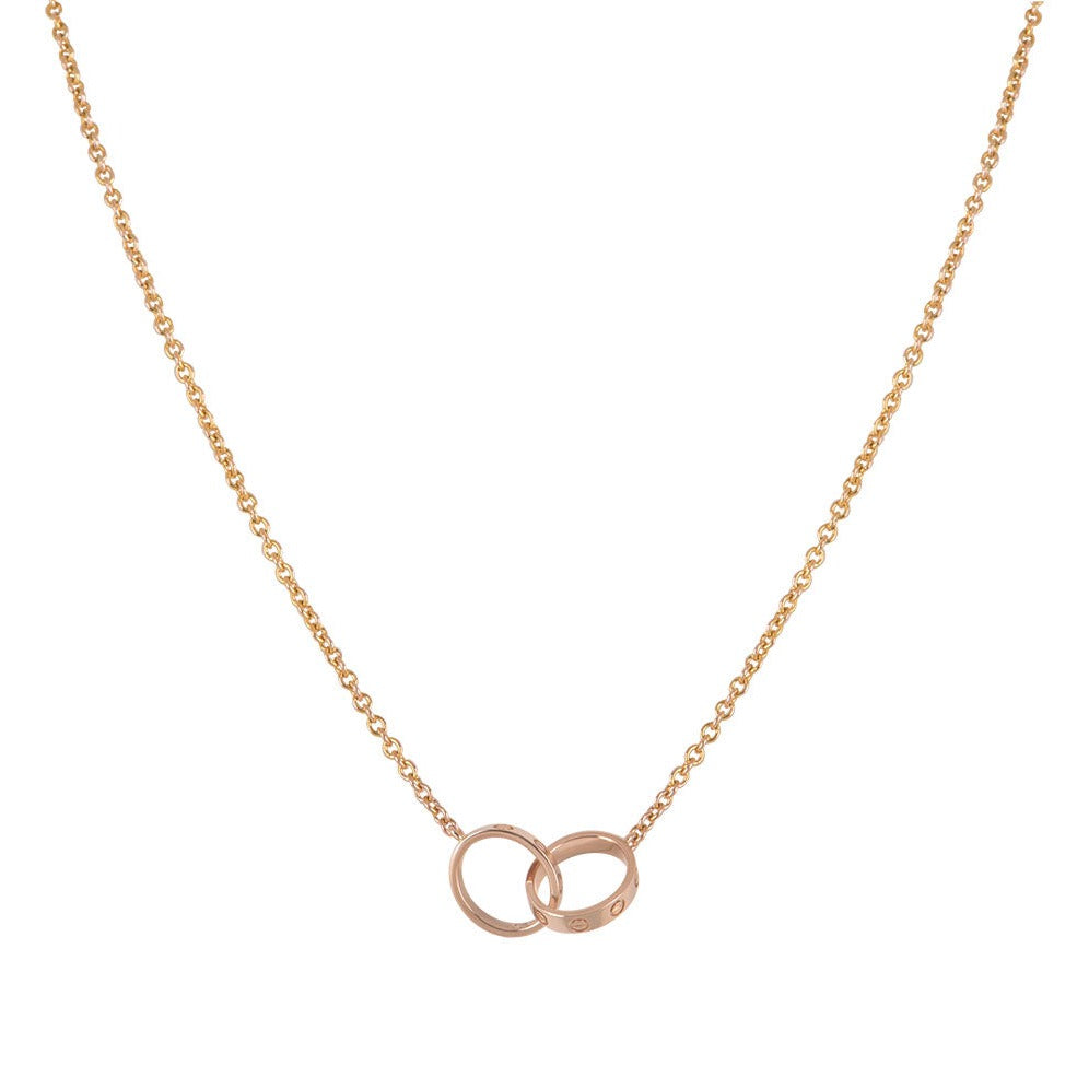 [Lumi Jewels]COLLIER AMOUR DOUBLE ANNEAU OR ROSE