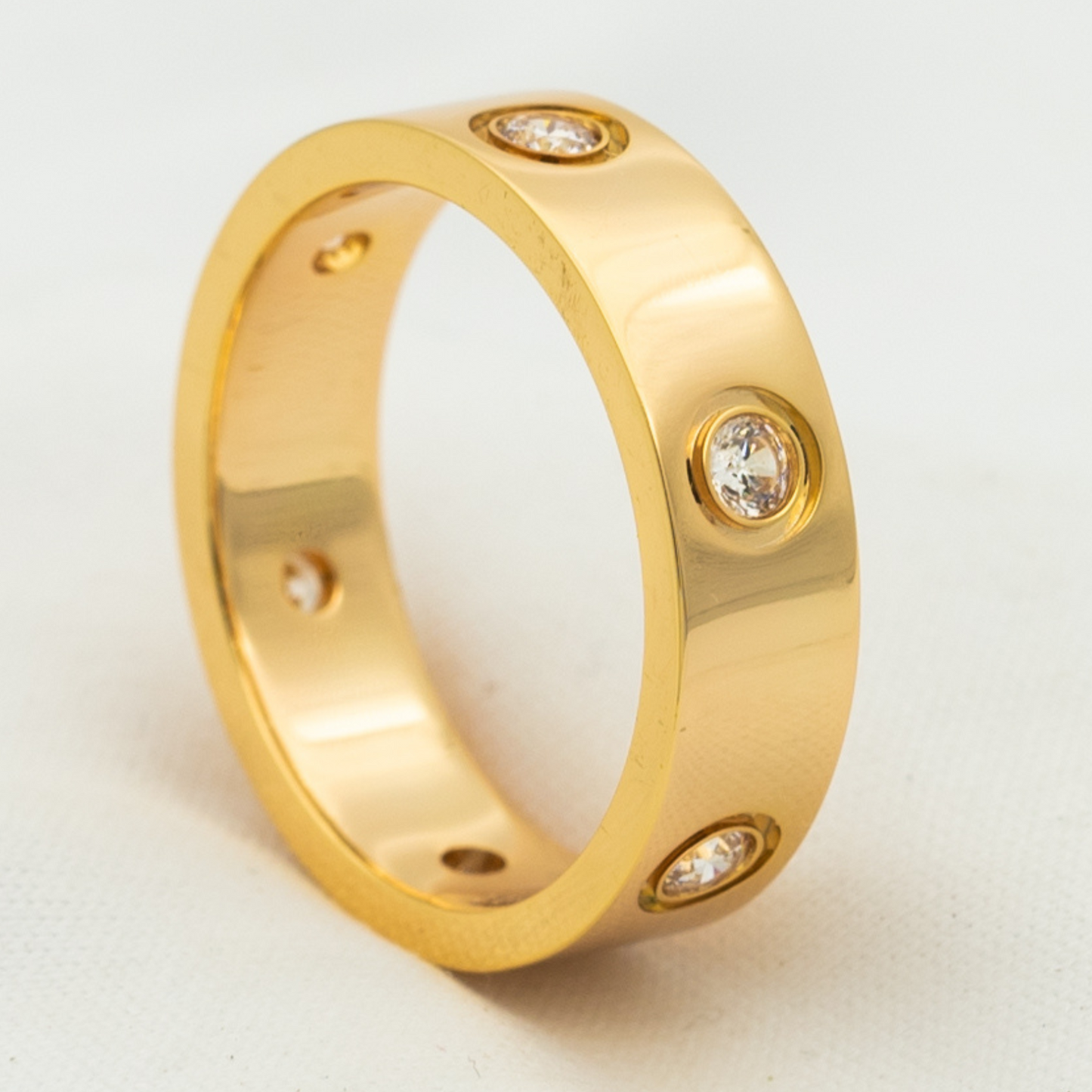 [Lumi Jewels]BAGUE LOVE 5.5MM 6 DIAMANTS OR ROSE