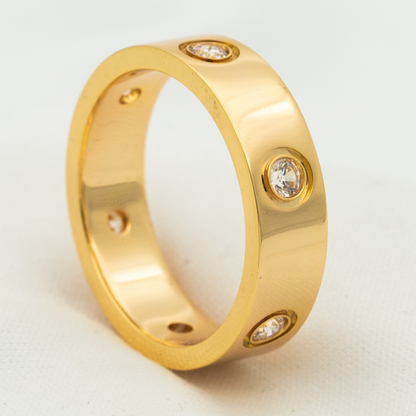[Lumi Jewels]BAGUE LOVE 5.5MM 6 DIAMANTS OR ROSE