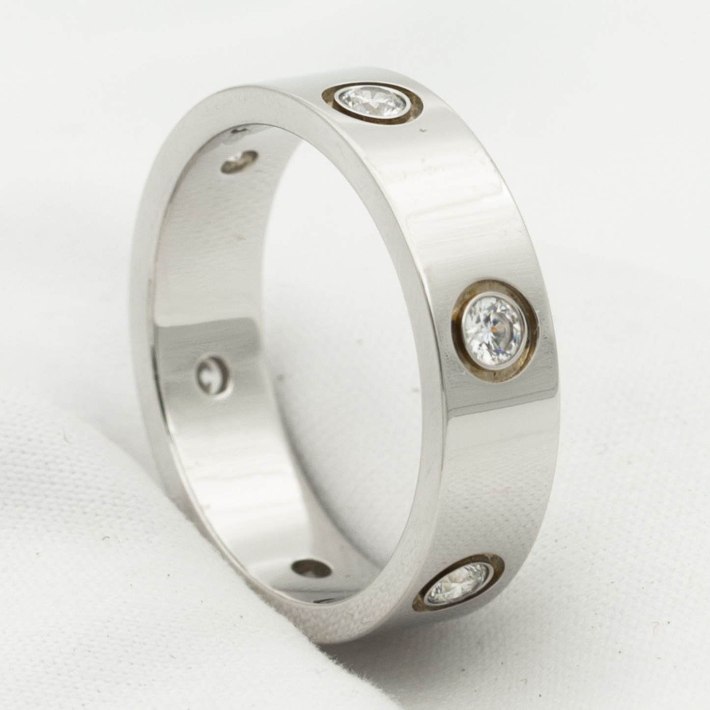 [Lumi Jewels]BAGUE LOVE 5,5MM 6 DIAMANTS ARGENT