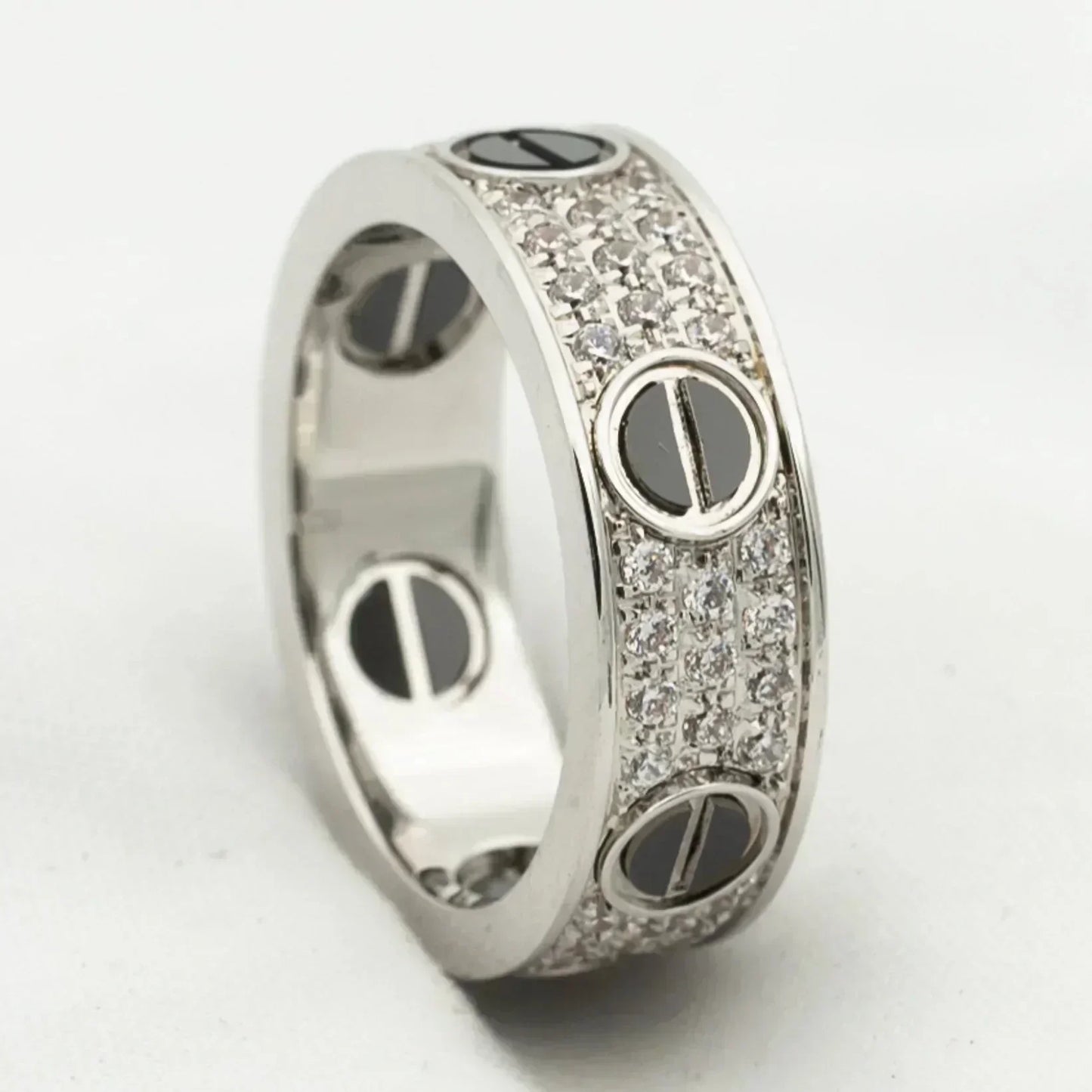 [Lumi Jewels]BAGUE LOVE 5.5MM DIAMANTS PAVÉS CÉRAMIQUE