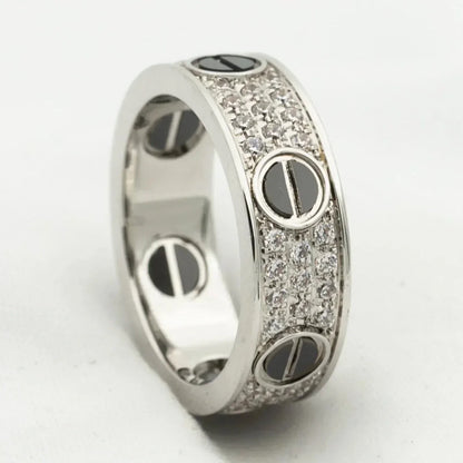[Lumi Jewels]BAGUE LOVE 5.5MM DIAMANTS PAVÉS CÉRAMIQUE