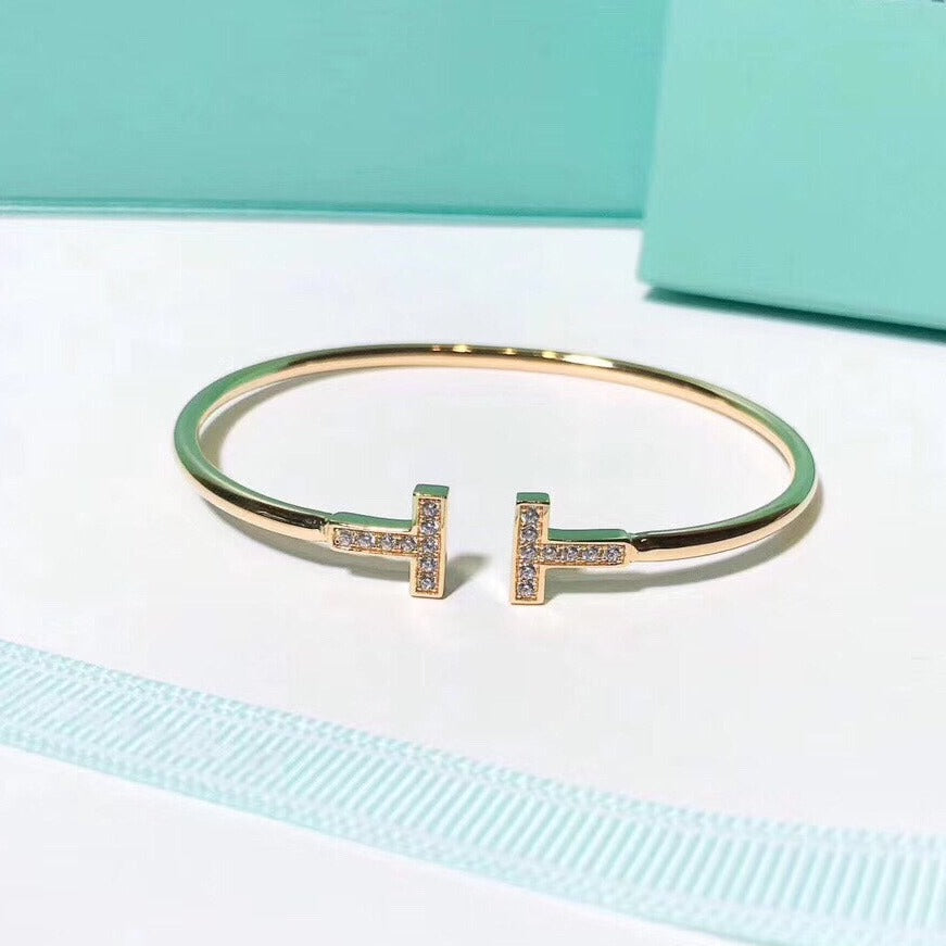 [Lumi Jewelry]T BRACELET 1.8MM GOLD DIAMOND