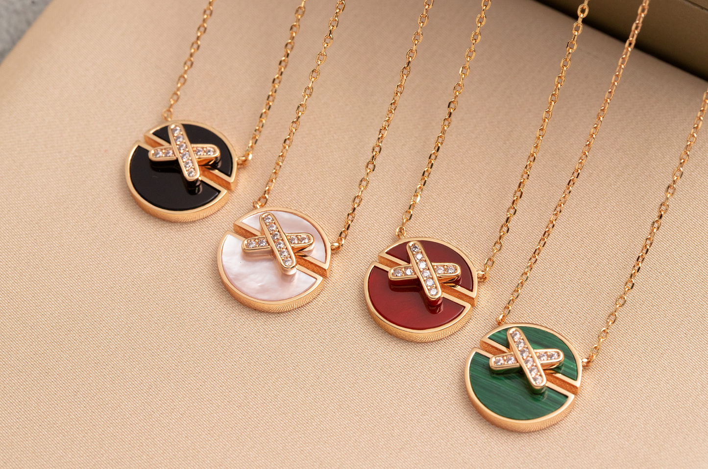 [Lumi Jewels]JEUX COLLIER DIAMANT OR ROSE