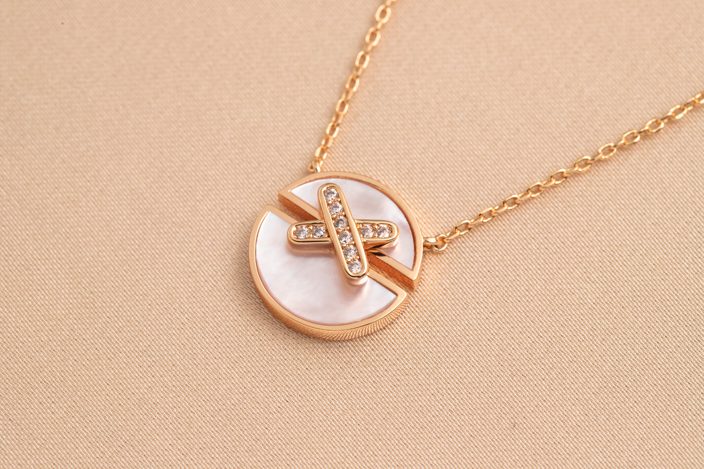 [Lumi Jewels]JEUX COLLIER DIAMANT OR ROSE