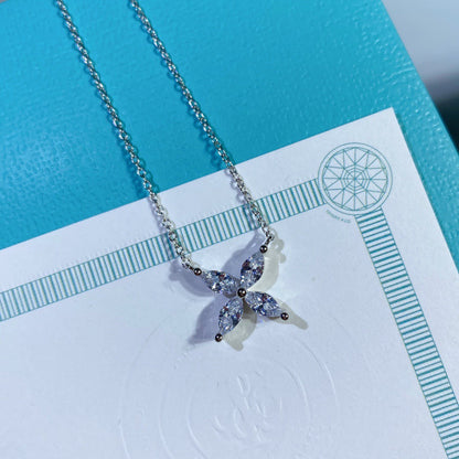 [Lumi Jewelry]PLATINUM AND DIAMOND VICTORIA PENDANT NECKLACE