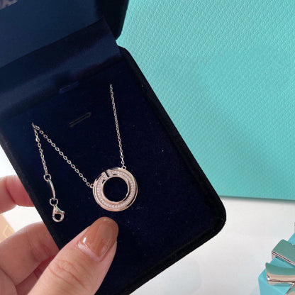 [Lumi Jewelry]DIAMOND AND MOTHER OF PEARL CIRCLE PENDANT