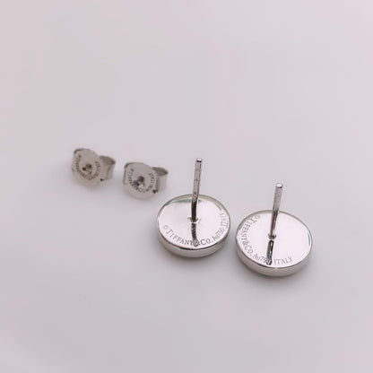 [Lumi Jewelry]TURQUOISE CIRCLE WHITE GOLD EARRINGS