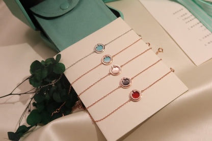 [Lumi Jewelry]DIAMOND CIRCLE PINK GOLD BRACELET