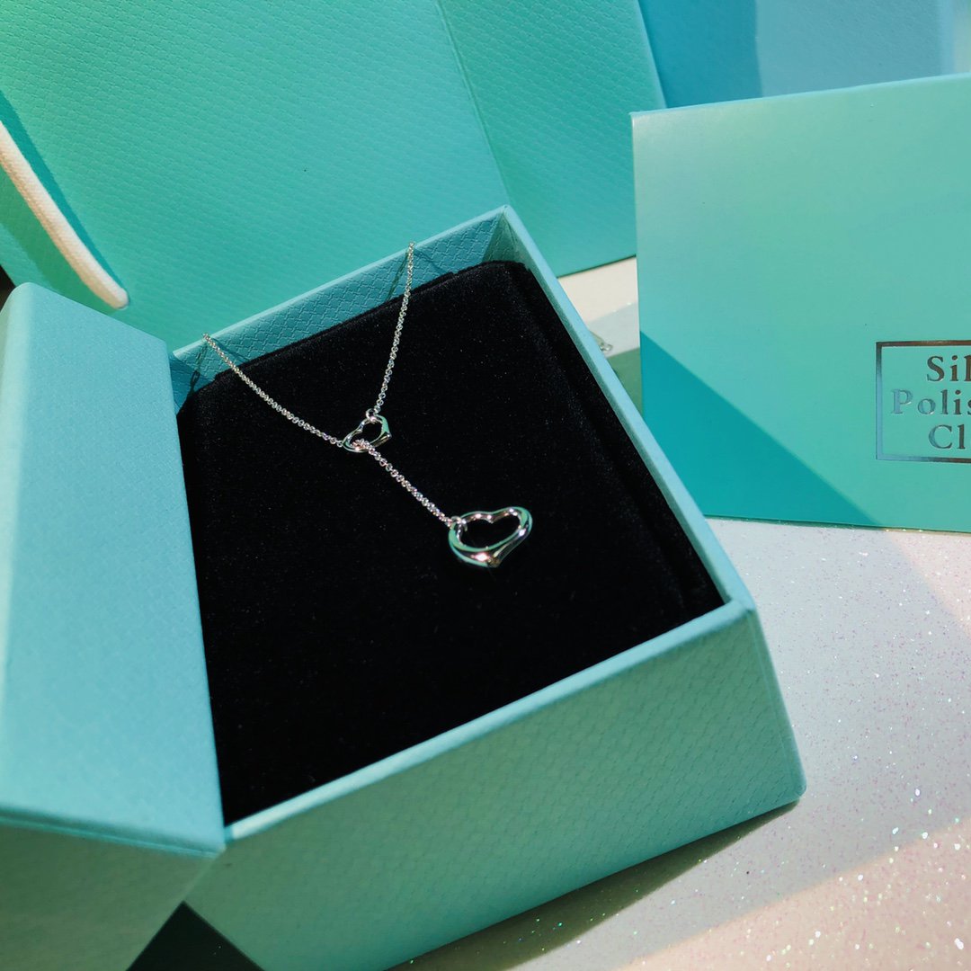 [Lumi Jewelry]OPEN HEART LARIAT NECKLACE SILVER