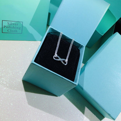 [Lumi Jewelry]SILVER INFINITY DOUBLE CHAIN NECKLACE