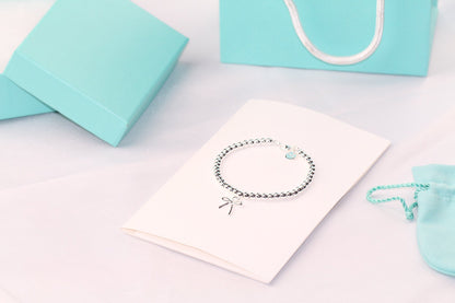 [Lumi Jewelry]STERLING SILVER BOW BEAD BRACELET