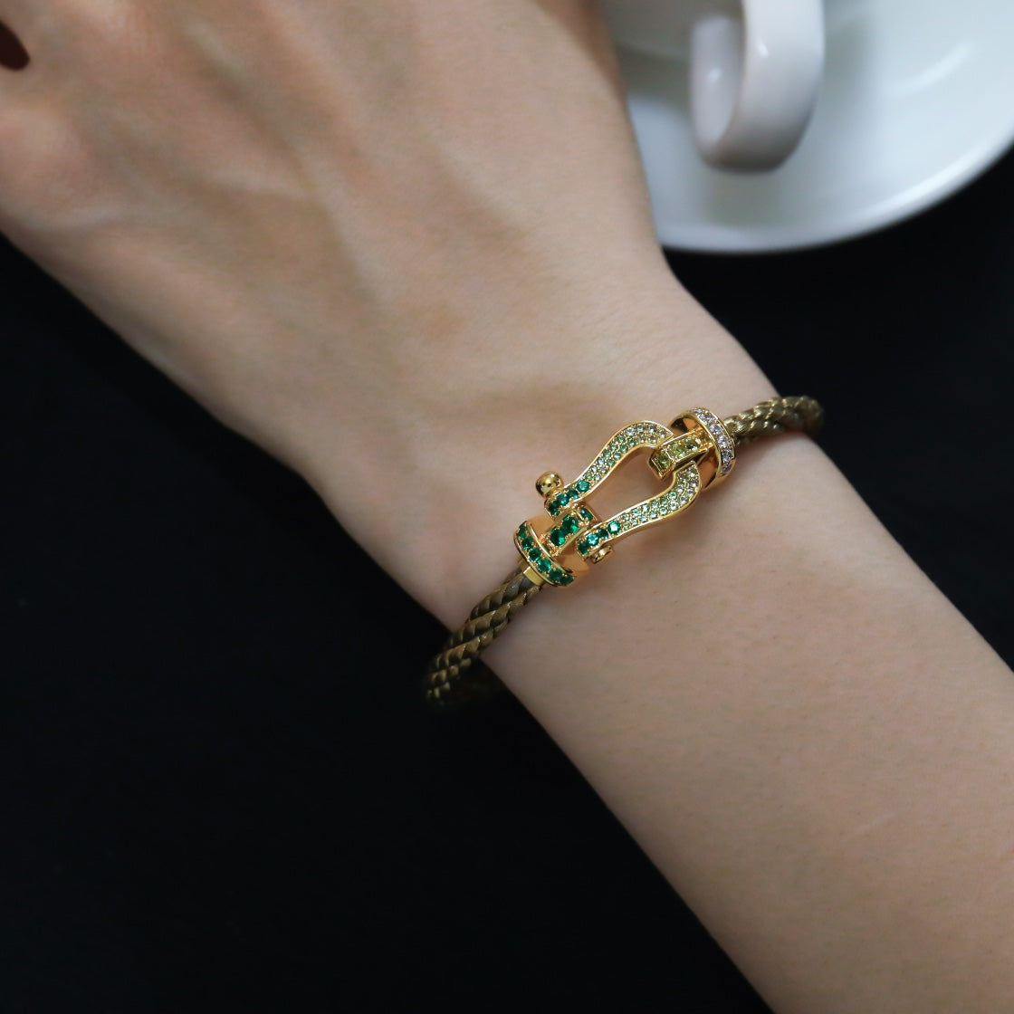 [Lumi Jewels]FORCE 10 GOLD GREEN DIAMOND PAVED