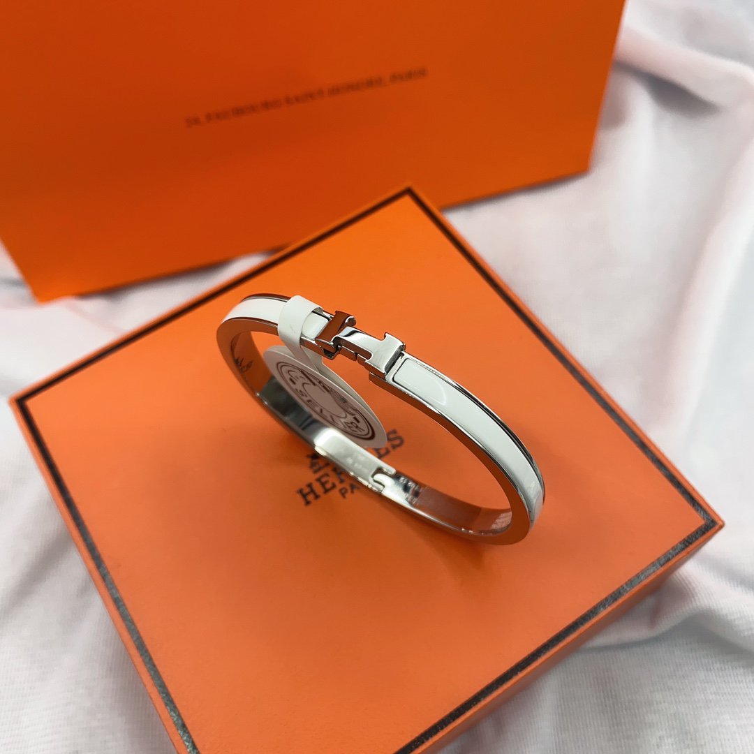 [Lumi Jewels]BRACELET CLASSIQUE ÉMAILLÉ BLANC HM CLIC 8MM