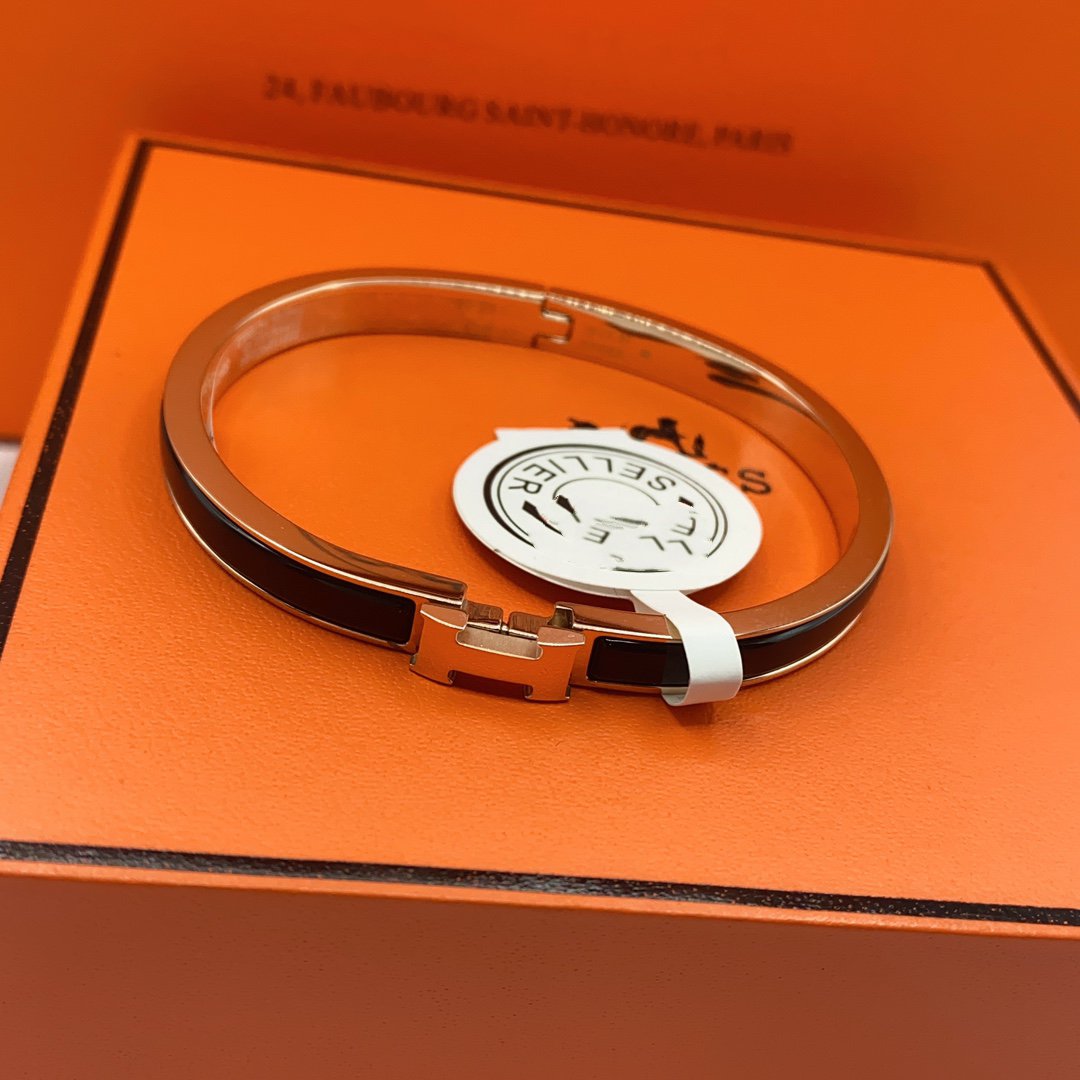 [Lumi Jewels]BRACELET CLIC CLASSIQUE HM NOIR 8MM ÉMAILLÉ