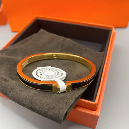 [Lumi Jewels]BRACELET CLIC CLASSIQUE HM NOIR 8MM ÉMAILLÉ
