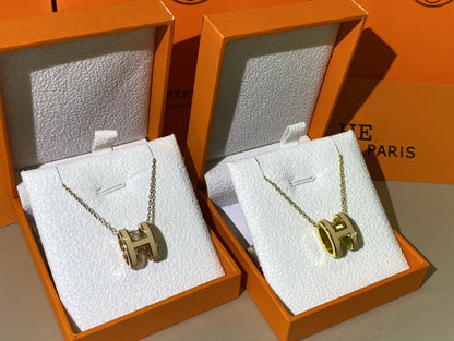 [Lumi Jewels]HM CLIC YELLOW ENAMEL GOLD NECKLACE