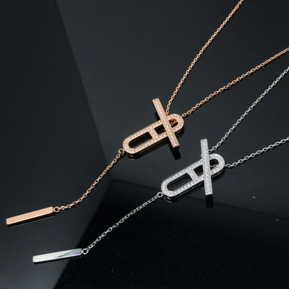 [Lumi Jewels]HM COLLIER PLATINE OR ROSE DIAMANT