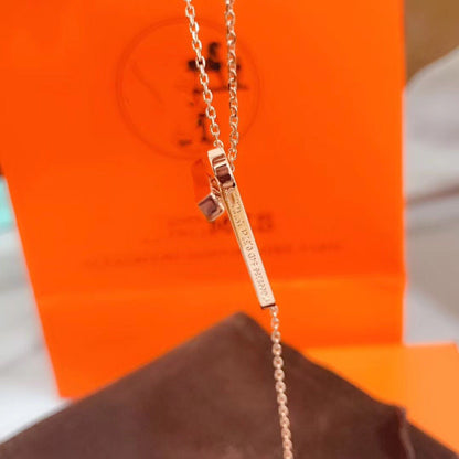 [Lumi Jewels]HM COLLIER PLATINE OR ROSE DIAMANT