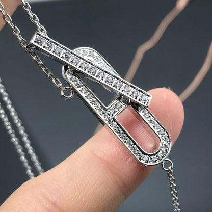 [Lumi Jewels]HM COLLIER PLATINE OR ROSE DIAMANT