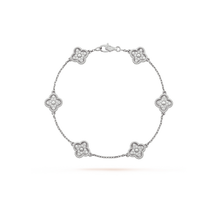 [Lumi Jewels]BRACELET CLOVER 6 MOTIF ARGENT DIAMANT