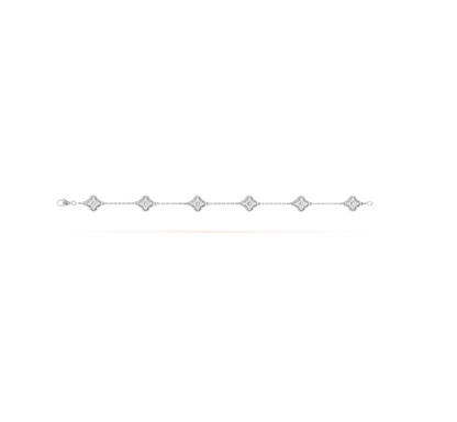 [Lumi Jewels]BRACELET CLOVER 6 MOTIF ARGENT DIAMANT