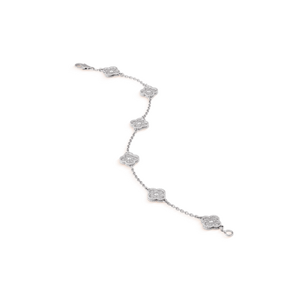 [Lumi Jewels]BRACELET CLOVER 6 MOTIF ARGENT DIAMANT
